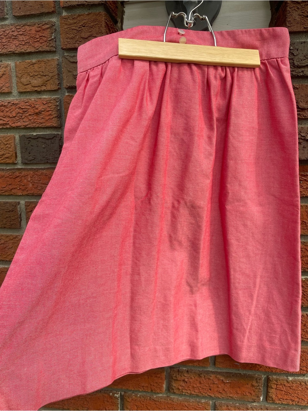 Vintage Like New Coral Pink A-Line Gathered Waist Skirt